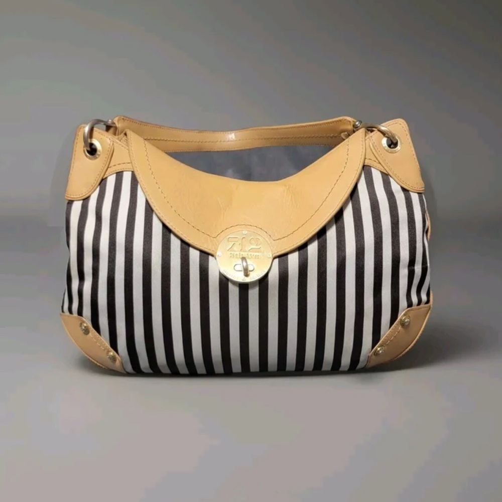 SOLD LIVE! Henri Bendel Centennial Striped bag With Purse Mirror